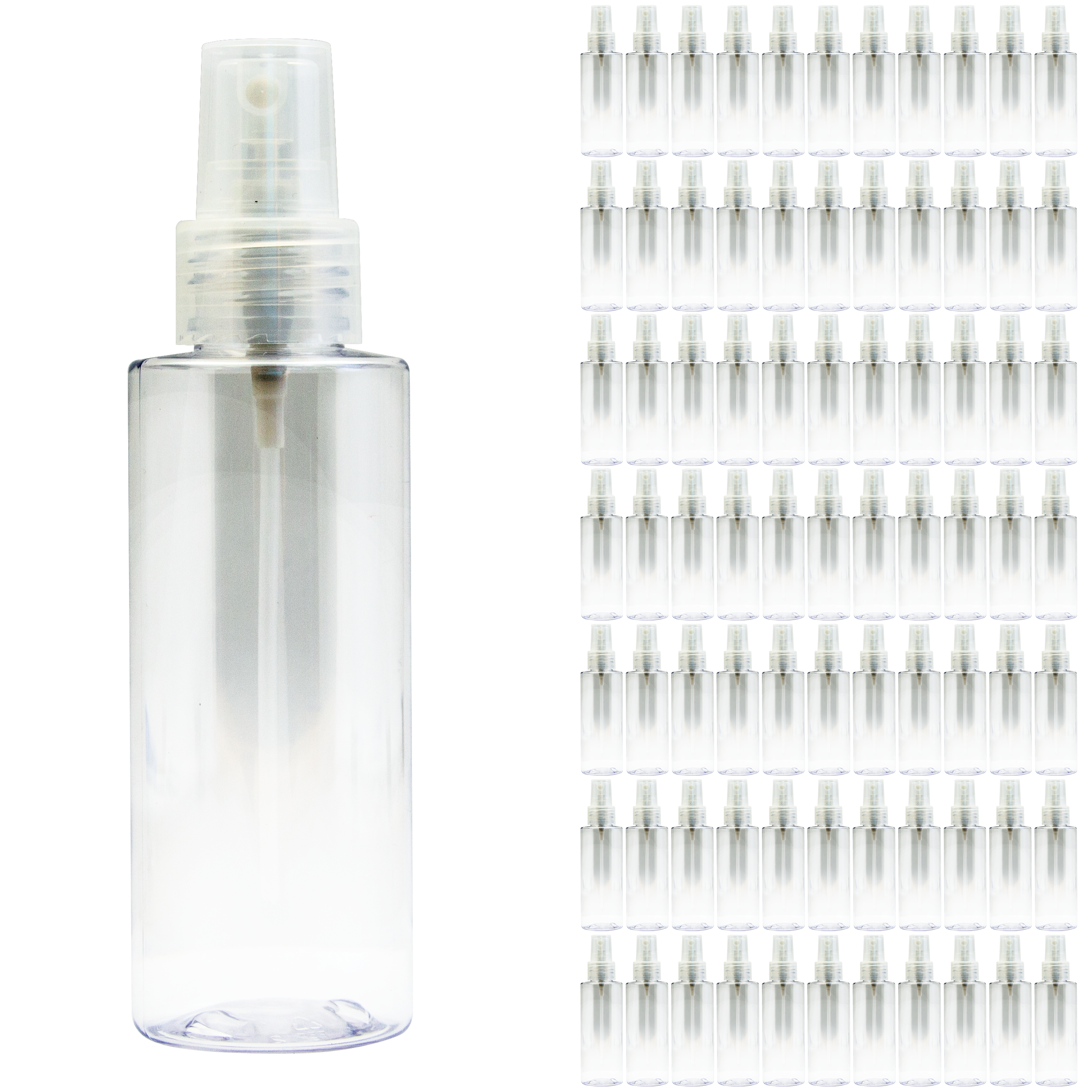 Box of 78 - 4 oz PET Bottles & Clear Sprayer Caps