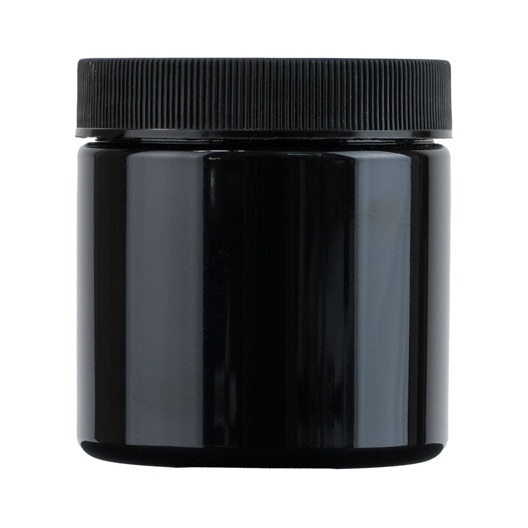 Black Opaque Wide-Mouth Plastic Container with Lid