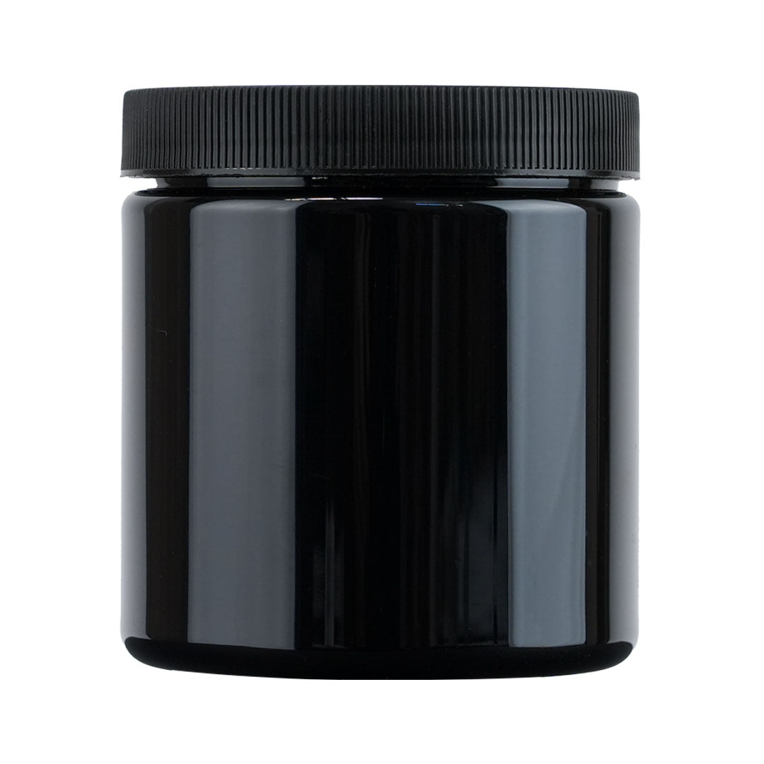 Black Opaque Wide-Mouth Plastic Container with Lid