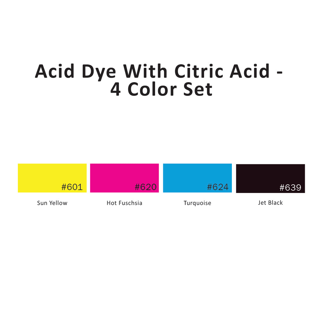 Acid Dye with Citric Acid - 4 Color Set, 1/2 Oz
