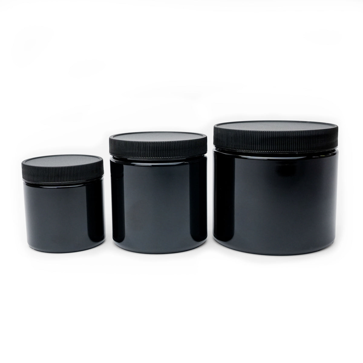 Black Opaque Wide-Mouth Plastic Container with Lid