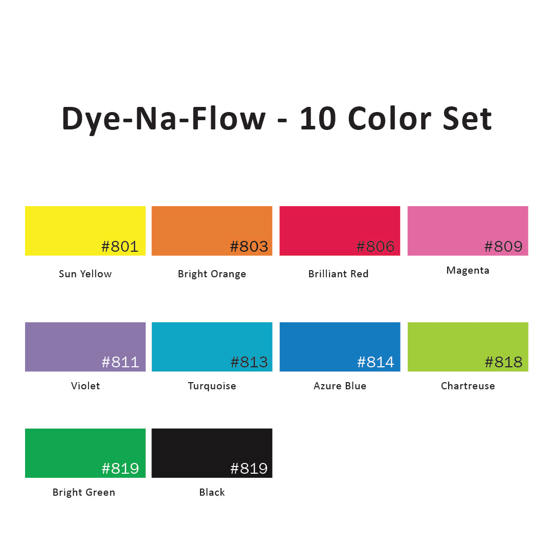 Dye-Na-Flow - 10 Color Set, 2.25 Oz