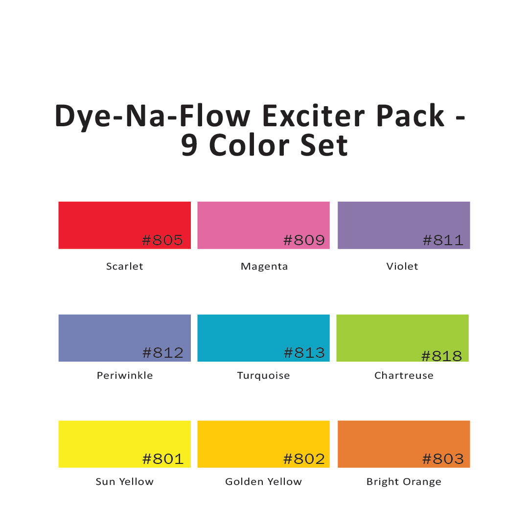 Dye-Na-Flow Exciter Pack - 9 Color Set, 1/2 Oz