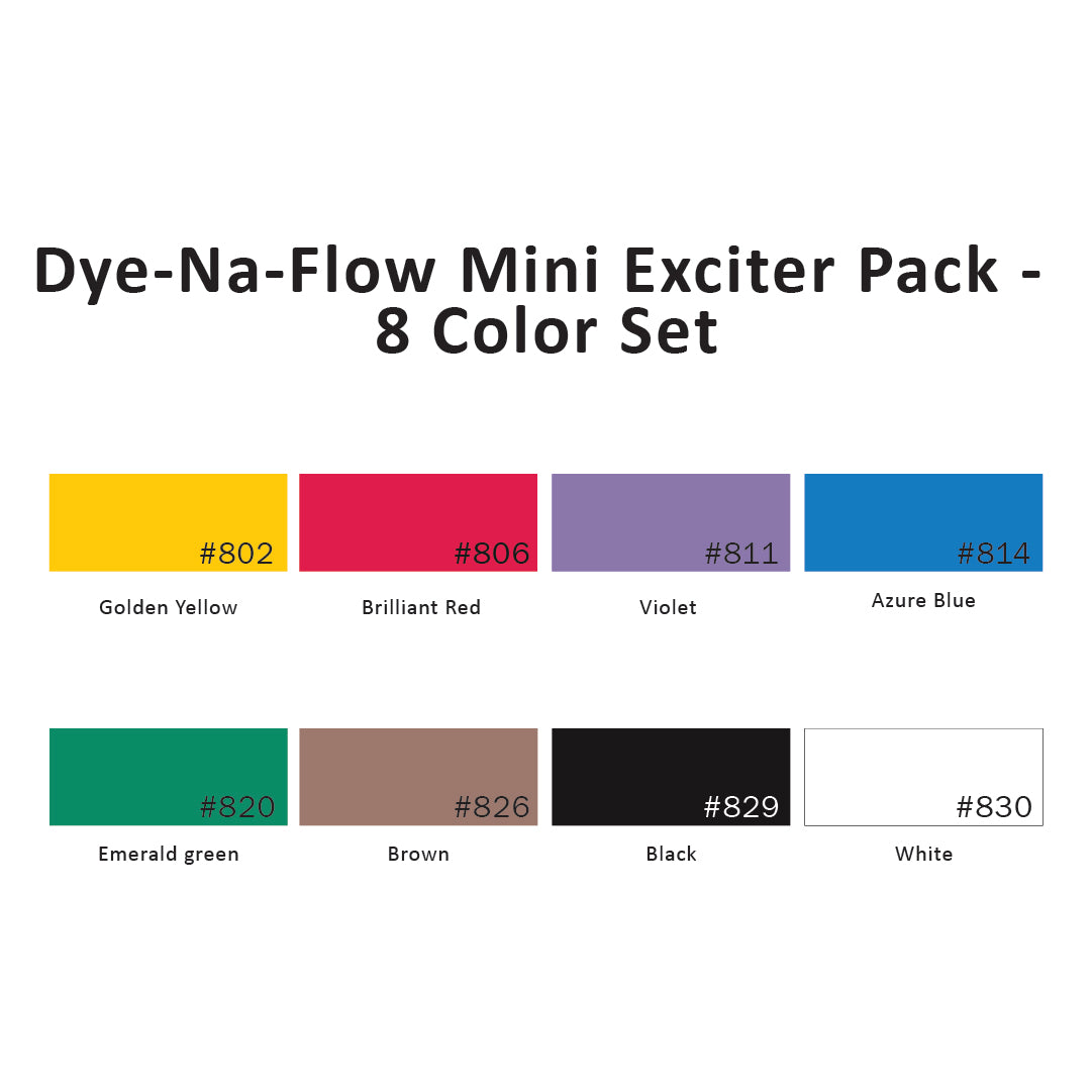 Dye-Na-Flow Mini Exciter Pack - 8 Color Set, 1/2 Oz