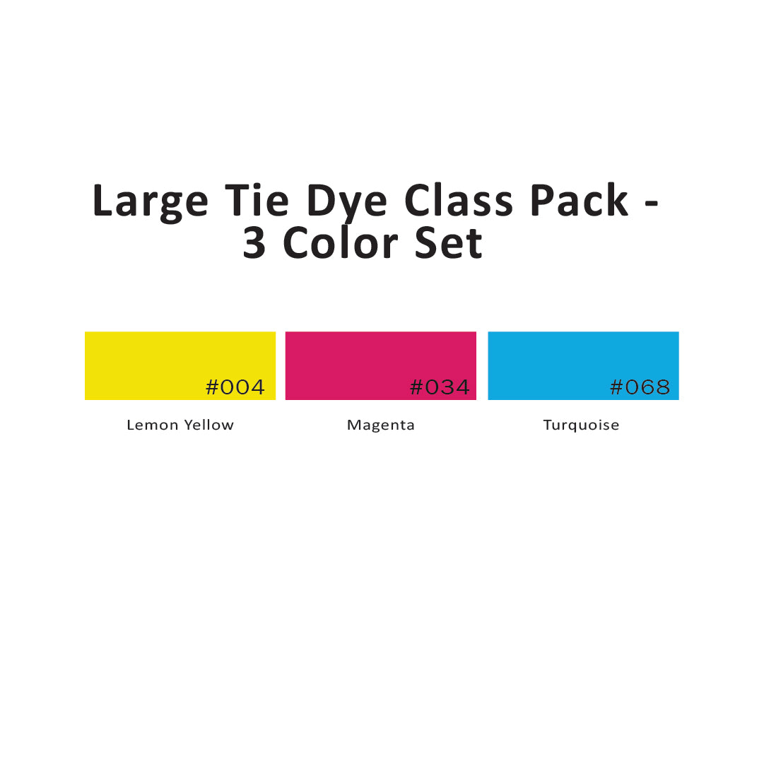 Large Tie Dye Class Pack - 3 Color Set, 8 Oz