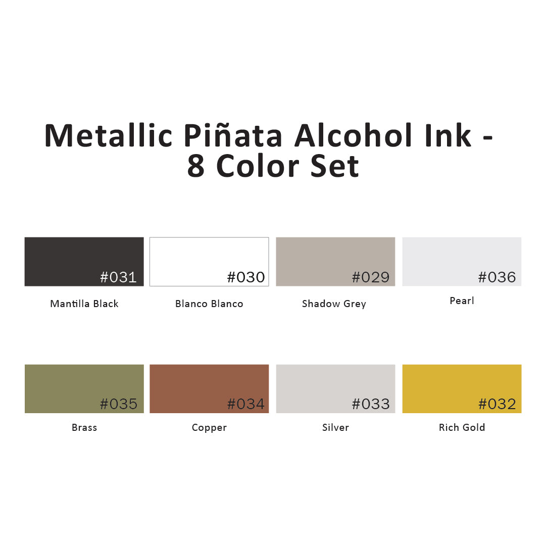 Metallic Piñata Alcohol Ink - 8 Color Set, 0.5 Oz