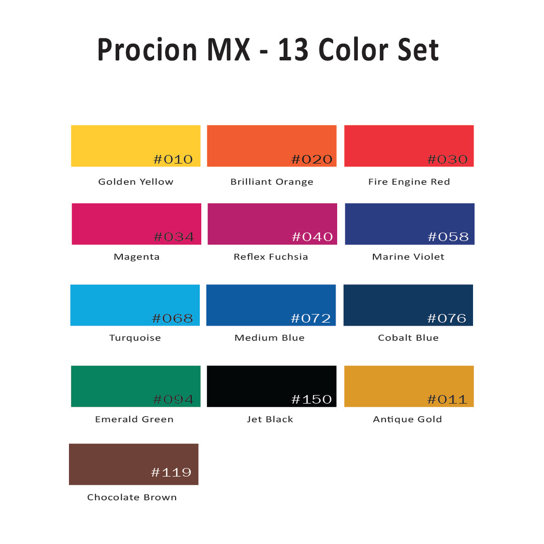 Procion MX - 13 Color Set, 2/3 Oz