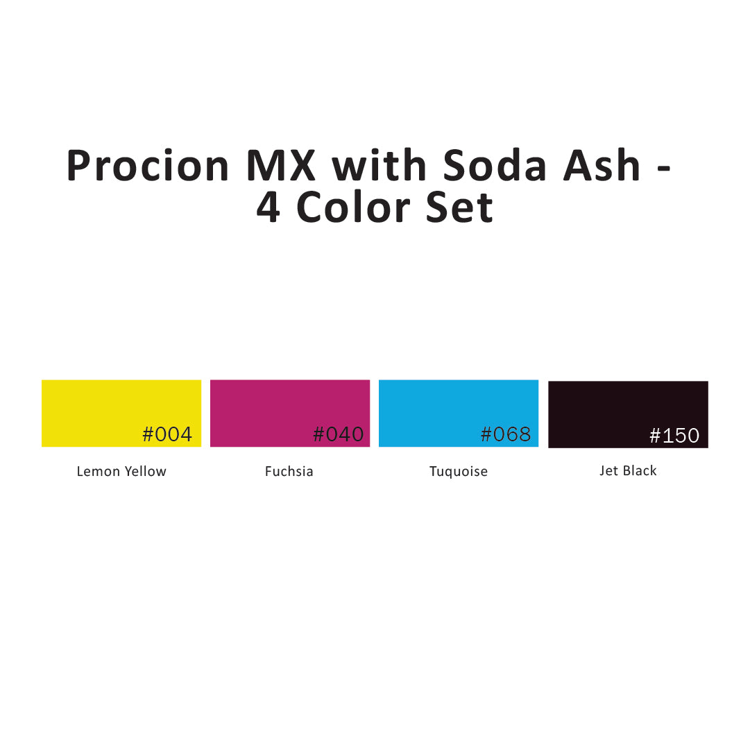 Procion MX with Soda Ash - 4 Color Set, 2/3 Oz