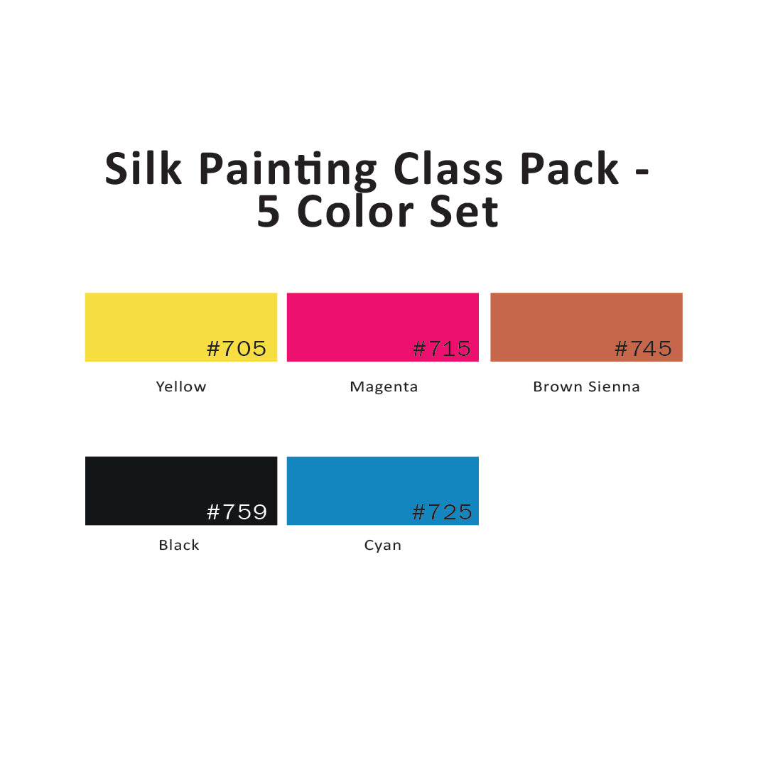 Silk Painting Class Pack - 5 Color Set, 60 ML