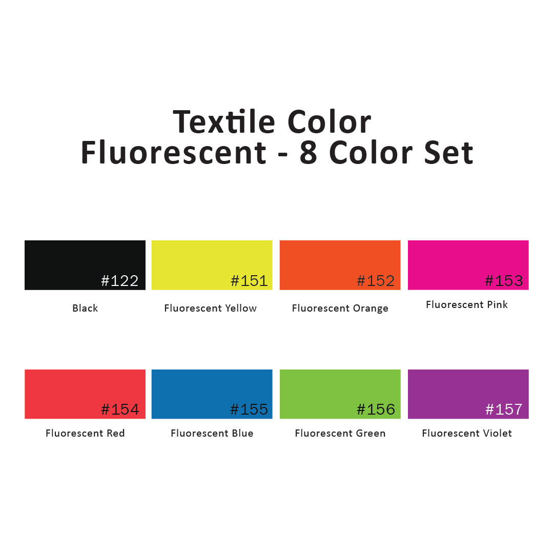 Textile Color Fluorescent - 8 Color Set, 2.25 Oz