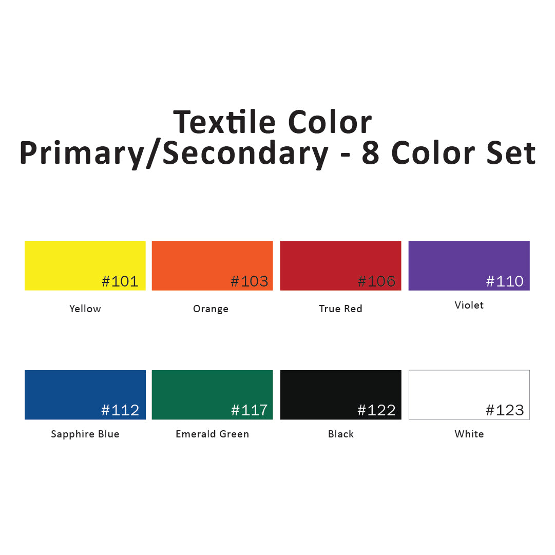 Textile Color Primary/Secondary - 8 Color Set, 2.25 Oz