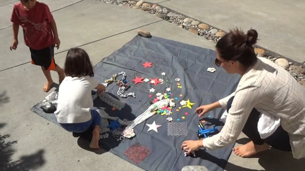 Lessons from a 6 yr old: Cyanotype Mural Fabric